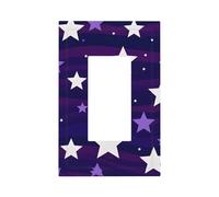 Placca decorativa da parete a bilanciere a 1 banda, con stelle viola, copertura per interruttore della luce per camera da letto e soggiorno