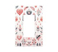 Placca decorativa da parete a bilanciere a 1 banda, decorazione per interruttore della luce della pianta di San Valentino per camera da letto e soggiorno