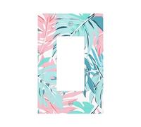 Placca decorativa da parete a bilanciere con 1 banda, copertura per interruttore della luce con piante tropicali colorate e foglie per camera da letto e soggiorno