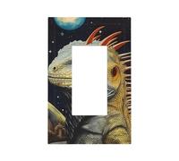 Placca decorativa da parete a bilanciere con 1 gang, copertura per interruttore della luce dell'universo della lucertola per la decorazione della camera da letto del soggiorno