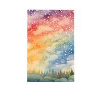 Placca decorativa da parete con 1 banda, con stelle arcobaleno, alberi nella foresta, copertura per interruttore della luce per camera da letto e soggiorno