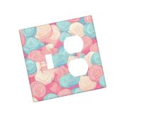 Placca decorativa da parete con 2 moduli Duplex Wall Plate Cotton Candy Edge Outlet Cover per interruttore della luce Placca decorativa da parete 12,7 x 7,6 cm in termoplastica standard stile I