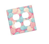 Placca decorativa da parete con 2 moduli Duplex Wall Plate Cotton Candy Edge Outlet Cover per interruttore della luce Placca decorativa da parete 12,7 x 7,6 cm in termoplastica standard stile J