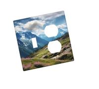Placca decorativa da parete con 2 moduli Duplex Wall Plate Montagne Edge Outlet Cover per interruttore della luce Placca decorativa da parete 12,7 x 7,6 cm in termoplastica standard stile I