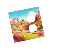 Placca decorativa da parete con 2 moduli Duplex Wallplate candy land Edge Outlet Cover per interruttore della luce Placca decorativa da parete 12,7 x 7,6 cm in termoplastica standard stile R