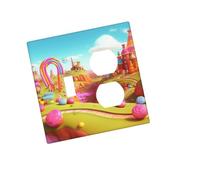 Placca decorativa da parete con 2 moduli Duplex Wallplate candy land Edge Outlet Cover per interruttore della luce Placca decorativa da parete 12,7 x 7,6 cm in termoplastica standard stile I