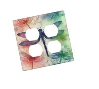 Placca decorativa da parete con 2 moduli Duplex Wallplate moderna libellula Edge Outlet Cover per interruttore della luce Placca decorativa da parete 12,7 x 7,6 cm in termoplastica dimensioni standard