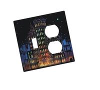 Placca decorativa da parete con 2 moduli Duplex WallPlate per edificio notturno Copertura per interruttore della luce Copertura decorativa per interruttore della luce Placca da parete decorativa 5 "X