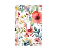 Placca decorativa da parete con interruttore a levetta, 1 banda, con fiori ad acquerello e piante verdi, stampa artistica per camera da letto e soggiorno