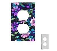 Placca decorativa da parete, copertura per interruttore con camelia viola, copertura per interruttore della luce, per soggiorno, dimensioni standard 12,7 x 7,6 cm