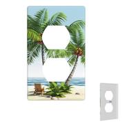 Placca decorativa da parete, copertura per interruttore, palma tropicale, copertura per interruttore della luce, per soggiorno, dimensioni standard 12,7 x 7,6 cm