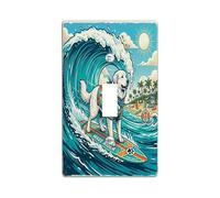 Placca decorativa da parete per interruttore della luce con cane dei Pirenei, 1 interruttore singolo, piastra elettrica costiera per cuccioli estivi, stampa a onde fredde