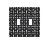 Placca decorativa metallica a doppia banda, con motivo intrecciato a catena, per interruttore da parete, dimensioni standard, 11,4 x 11,4 cm