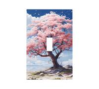 Placca decorativa per interruttore a levetta singolo, 1 gang, motivo anime Sakura giapponese, per camera da letto e soggiorno
