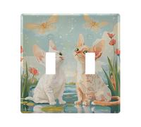 Placca decorativa per interruttore con finitura lucida, copertura in policarbonato infrangibile Thermopl 11,4 cm H x 11,6 cm L per decoratore interruttore presa Cartoon Devon Rex Cats River