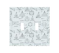 Placca decorativa per interruttore della luce, 2 piastre da parete di medie dimensioni, 12,4 x 12,7 cm, equazione matematica, copertura per presa di uscita, piastra da parete, in policarbonato