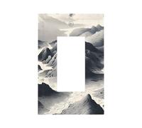 Placca decorativa per interruttore della luce a 1 banda, piastra decorativa da parete con paesaggio bianco e nero di montagne e fiumi, piastra frontale in termoplastica infrangibile per bagno e camera