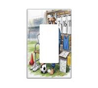 Placca decorativa per interruttore della luce a 1 banda singola a bilanciere, pronta per partita cucciolo allenatore elettrico, piastra elettrica con stampa sportiva per stanza