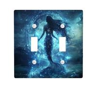 Placca decorativa per interruttore della luce a 2 bande con doppia levetta, per tarocchi mistici, astrologia elettrica, per cucina e bagno, decorazione per interruttori marini per ragazze