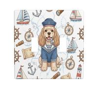 Placca decorativa per interruttore della luce a 2 bande con doppio interruttore, motivo cane Cocker Spaniel nautico blu navy, piastra elettrica per stanza, quadro elettrico per camera