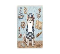 Placca decorativa per interruttore della luce a forma di cane husky nautico blu navy, 1 gang interruttore singolo, piastra elettrica per la stanza, quadro elettrico per stanza, copertura interruttore