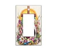 Placca decorativa per interruttore della luce a forma di panda pasquale, con 1 banda, a bilanciere singolo, con uova della Bibbia, piastra elettrica per camera da letto