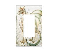 Placca decorativa per interruttore della luce con draghi occidentali di lusso, 1 banda singola, novità vintage vittoriana piastra elettrica per cucina bagno, decorazione per interruttori con animali