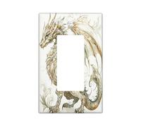 Placca decorativa per interruttore della luce con draghi occidentali di lusso, 1 banda singola, piastra elettrica vittoriana vintage per cucina e bagno, decorazione con animali