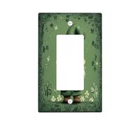 Placca decorativa per interruttore della luce con gnomo di San Patrizio, 1 banda singola, piastra elettrica vintage con trifogli, leprechaun, divertente piastra elettrica per le vacanze per camera da