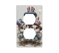 Placca decorativa per interruttore della luce con tre polli che festeggiano il quarto di luglio, per cucina, camera da letto, bagno, dimensioni: 7 x 11,4 cm