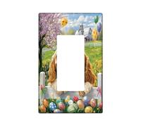 Placca decorativa per interruttore della luce del cane Cocker Spaniel americano di Pasqua, piastra di copertura per interruttore elettrico a 1 banda, piastra elettrica per camera da letto