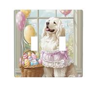 Placca decorativa per interruttore della luce del cane dei Grandi Pirenei, con 2 interruttori, con doppio interruttore, per camera da letto, casale