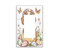 Placca decorativa per interruttore della luce del Cavalier King Charles Spaniel di Pasqua, 1 banda, a bilanciere singolo, simpatica piastra elettrica per camera da letto