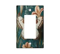 Placca decorativa per interruttore della luce in 3D, stile vintage, 1 banda, a bilanciere singolo, estetico, con fiori, insetti, per cucina e bagno, decorazione hippy