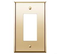 Placca decorativa per interruttore della luce, in ottone spazzolato, 1 uscita, per soggiorno, camera da letto, bagno, cucina, confezione da 4 (2)