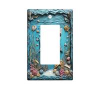 Placca decorativa per interruttore della luce in rilievo 3D a forma di squalo, 1 banda singola, marina subacquea oceanica, mascherina elettrica per cucina e bagno, decorazione per interruttori a forma