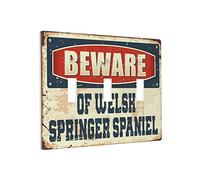 Placca decorativa per interruttore Springer Spaniel con scritta "Beware of Welsh Springer Spaniel", piastre artistiche per interruttori multipli