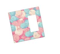 Placca decorativa per presa a muro 2 bande Duplex Wall Plate Cotton Candy Edge Outlet Cover Copertura interruttore luce Placca decorativa da parete 12,7 x 7,6 cm Termoplastica standard Stile K