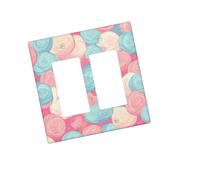 Placca decorativa per presa a muro 2 bande Duplex Wall Plate Cotton Candy Edge Outlet Cover interruttore luce Placca decorativa 5 "X 3" Termoplastica Dimensioni standard Stile H