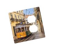 Placca decorativa per presa a muro 2 moduli Duplex Wallplate lisbon tram Copertura per interruttore della luce Copertura decorativa da parete 12,7 x 7,6 cm in termoplastica standard stile R