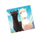 Placca decorativa per presa a parete, 2 moduli, Duplex, bordo alpaca, copertura per interruttore della luce, piastra decorativa da parete, 12,7 x 7,6 cm, in materiale termoplastico, dimensioni
