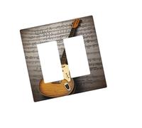 Placca decorativa per presa da parete, 2 bande Duplex WallPlate Nota Chitarra Edge Outlet Covers Copertura interruttore luce Placca decorativa 5 "X 3" Termoplastica Dimensioni standard Stile H