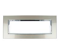 Placca Delux Vetro 506 7M Titanio Compatibile Vimar Arke' SD98007-07VT