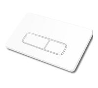 Placca di attivazione comando Pulsante di scarico Accessorio per cassetta WC Compatibile con Geberit Sigma01, UP300 e UP320, funzione a doppio scarico(Bianco con bordo argento)