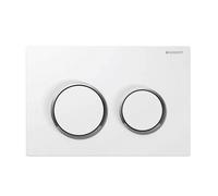 PLACCA DI COMANDO 2 TASTI OMEGA 20 Bianca bordi tasti cromo