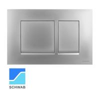 Placca di comando doppio tasto CERES DUO cromo opaco, per cassetta wc 299 SCHWAB