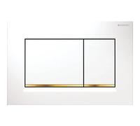 Placca di Comando Sigma 30 Doppio Tasto Bianco Oro Bianco Geberit
