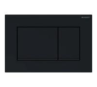 Placca di Comando Sigma 30 Doppio Tasto Nero Opaco Nero Geberit