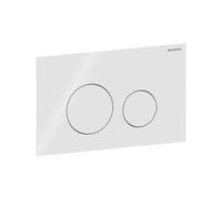 Placca di Comando Sigma 40 2 Tasti Rotondi Geberit Bianco Vetro Lucido
