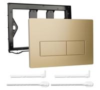 Placca di Comando WC, Compatibile con Geberit Sigma 01/20/21/30/40/50, UP300 e UP320, Piastra Doppio Scarico, con Leve di Scarico e Telaio di Montaggio (Oro)